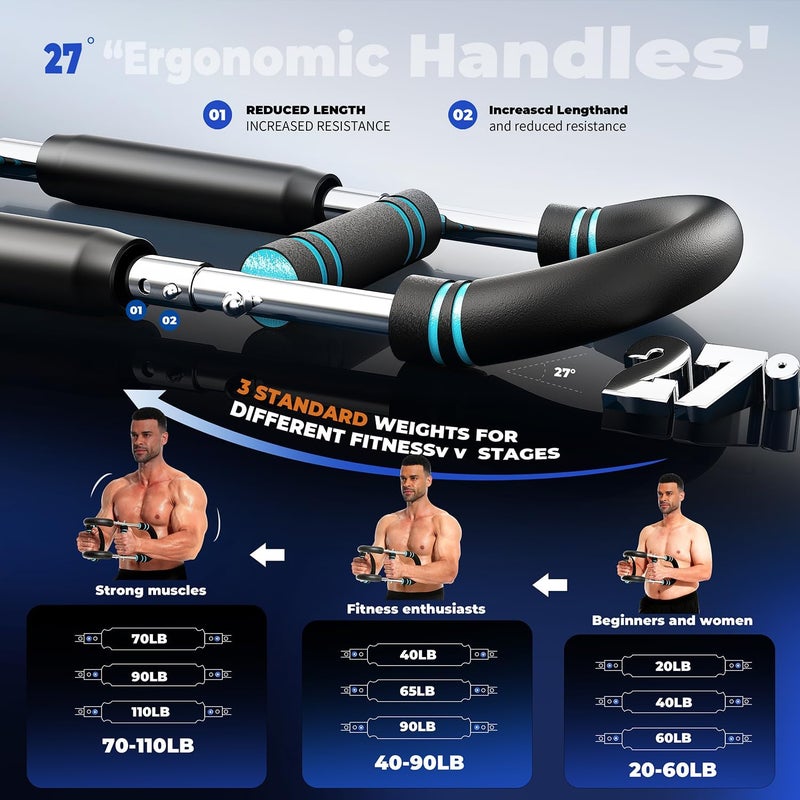 Cotftr Twister Arm Trainer, Adjustable Chest Workout Equipment for Men & Women, Home Gym Strength Trainer, Muscle Builder & Strength Training for Arms, Chest - Image 2